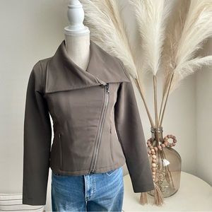 Athleta Army Green Performance Moto Jacket